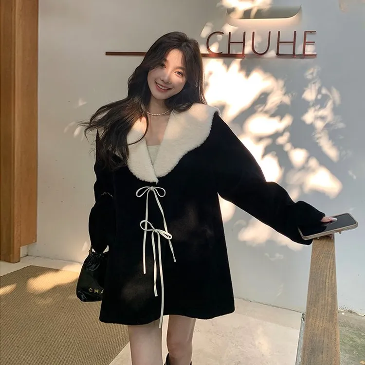 秋冬款羊羔绒外套女2025新款爆款时尚高级感皮毛一体加绒加厚大衣