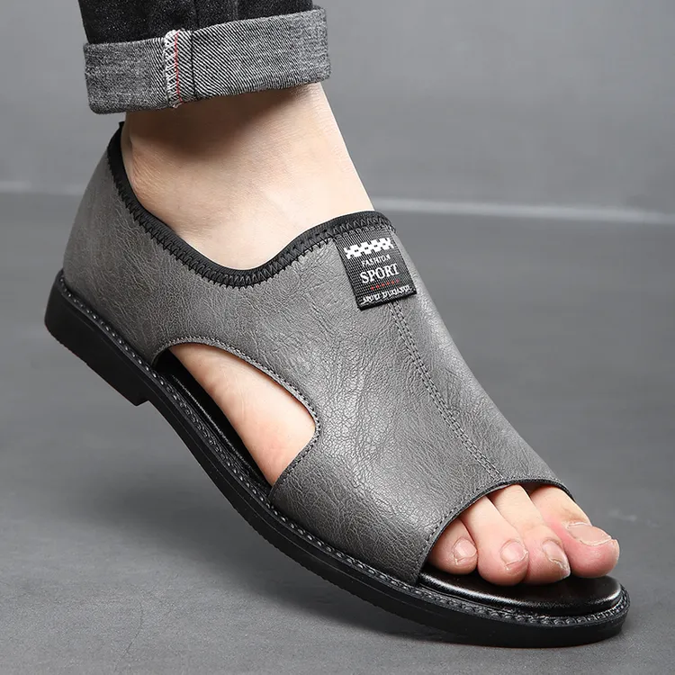 夏季男士透气凉鞋软底外穿驾车鞋户外时尚罗马鞋百搭男款休闲鞋