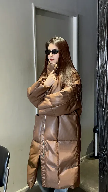 小鱼丸大被子皮羽绒服新款极寒系列立领加厚加长网红时尚宽松