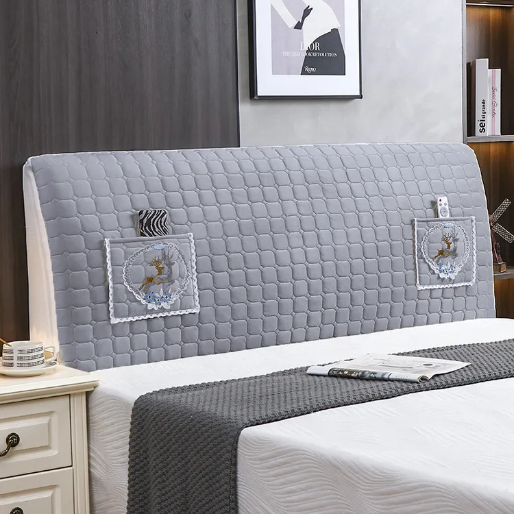 新款夹棉加厚床头套罩全包软包木床防尘罩床头靠背保护套遮丑神器