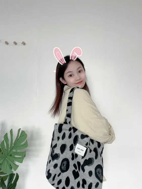 ins风原创豹纹奶牛纹托特包时尚包包手提袋简约大容量单肩包休闲