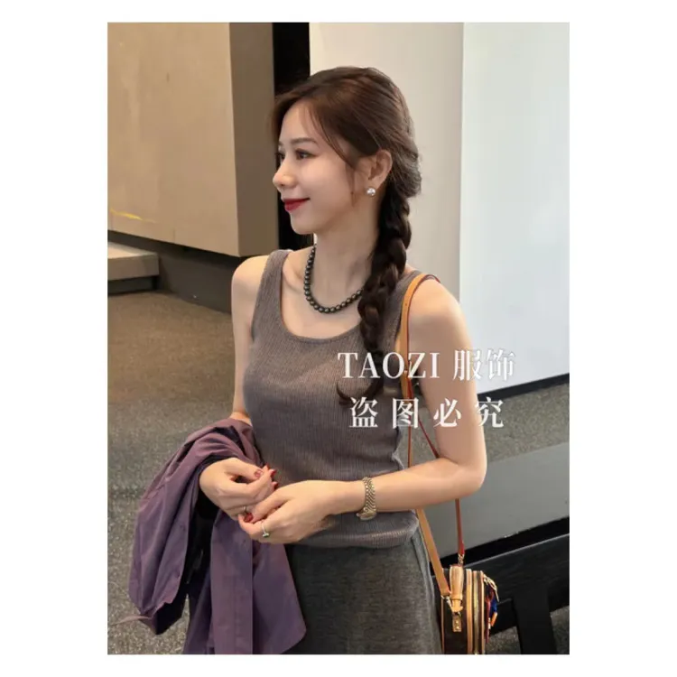 【桃子自制】09111 秋季新款百搭打底针织背心