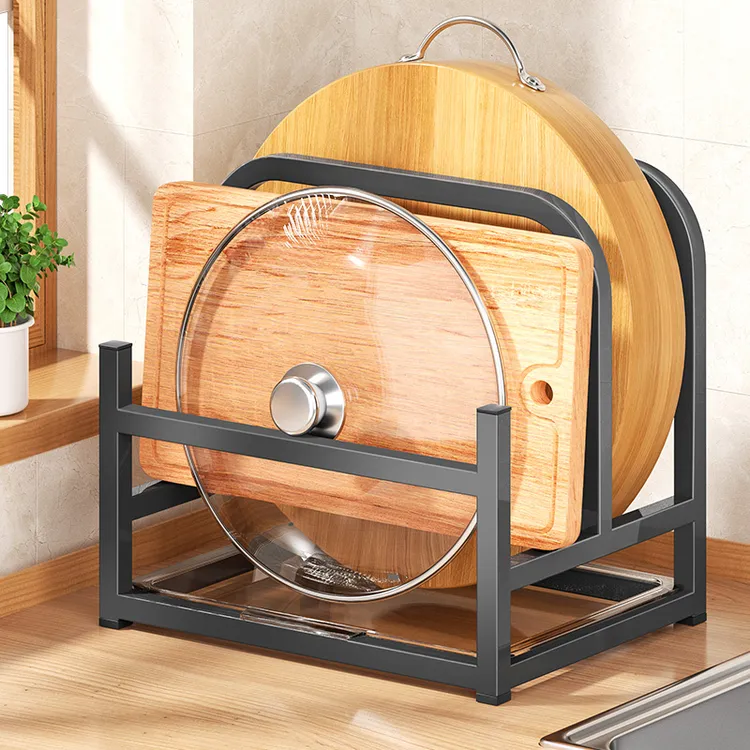 刀具置物架菜板台面砧板架多功能一体置物架案板锅盖沥水收纳架子