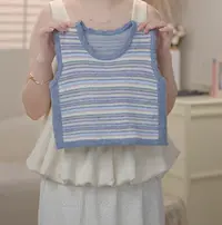 【现货】2025秋季女童韩版渐变彩纱背心08162