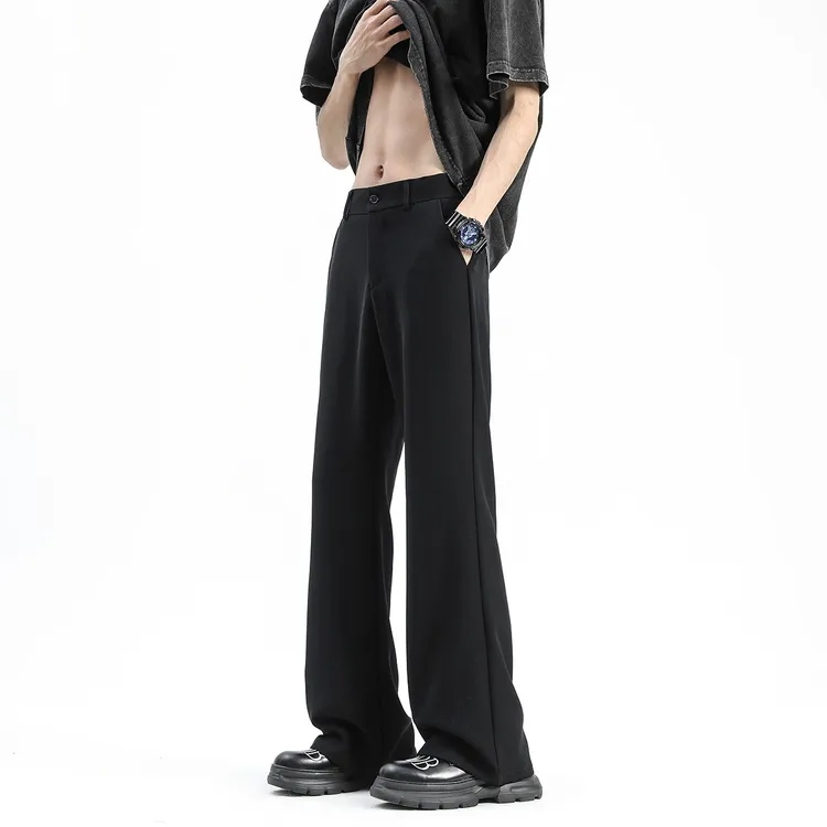 西装裤男士直筒宽松秋款裤子垂感痞帅拖地裤男装西裤阔腿休闲长裤