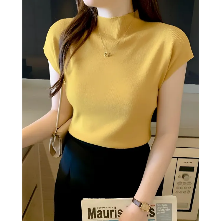 半高领针织女装上衣打底衫显瘦洋气时尚百搭半高领针织女装上衣