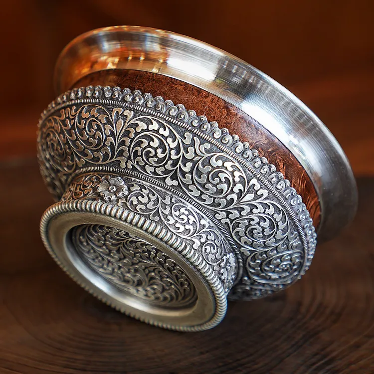 足银银制品 藏式银碗新款缠枝莲藏碗茶碗酒碗酥油茶碗