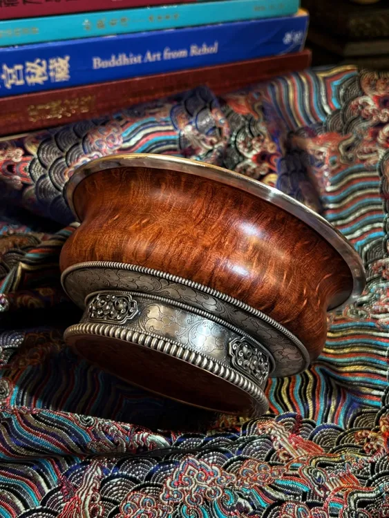 足银银制品 藏式银碗 新款缠枝莲半包碗13公分