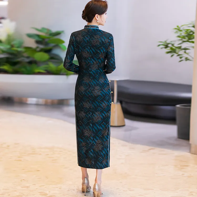 秋冬旗袍2024新款高端修身民国风日常复古绝美长袖连衣裙气质优雅