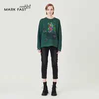 MARKFAST设计师品牌纯棉休闲宽松刺绣卫衣情侣款M1CGU25240