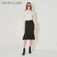 MARYLING玛俪琳初秋复古时尚米白色剪刀领设计宽松衬衫A1DGW20290