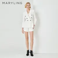 MARYLING玛俪琳春夏时尚优雅百搭白色舒适简约女士短裤A1DAW58030