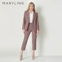 MARYLINGMARYLING玛俪琳时尚粉色经典千鸟格西装外套A1CGW10280