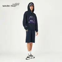 MARKFAST设计师品牌连帽卫衣情侣款2022春秋休闲亮片M1CAU24120