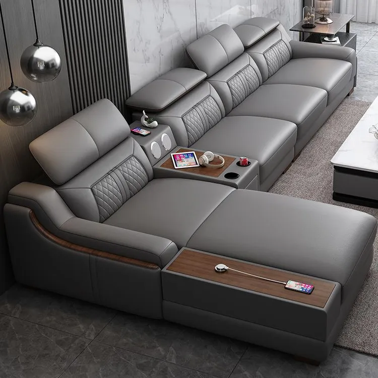 P11#北欧风轻奢现代真皮沙发头层牛皮实木ins极简风组合客厅沙发