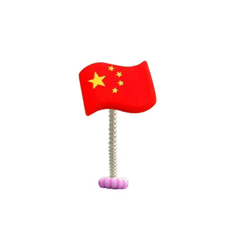国旗中控台后视镜车内创意饰品可爱小红旗汽车摇头车载装饰品摆件