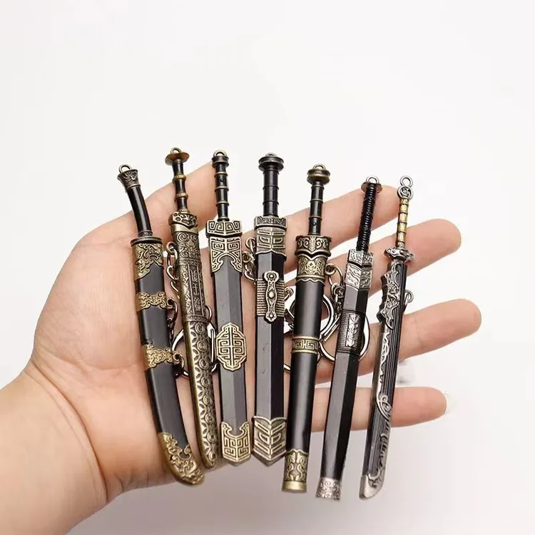 【热销推荐】小型迷你唐横刀越王剑袖珍古代兵器微型刀剑挂件中古