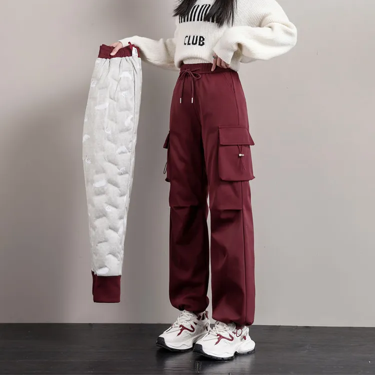 工装羽绒裤女冬季外穿2025新款高端正品100%纯羽绒保暖裤加厚棉裤