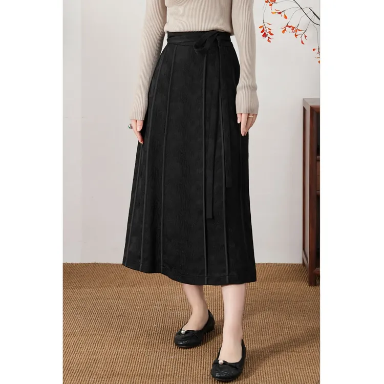 西子/【澜夜】新中式改良国风高腰提花马面裙显瘦半身裙/BQJH087