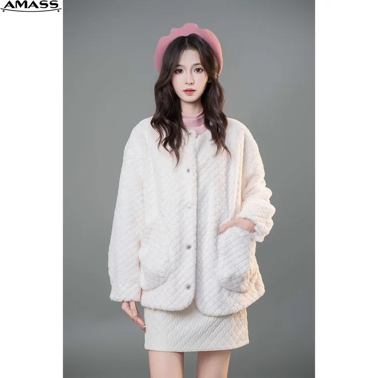 AMASS/阿玛施秋冬新款千金公主风高级气质时尚纯色外套女 5400830