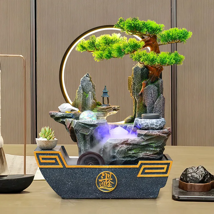 循环流水摆件客厅电视柜桌面喷泉公司日进斗金风水轮开业乔迁加湿