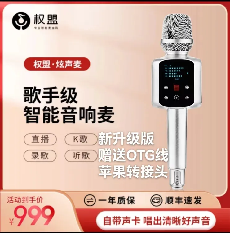 【专业老师推荐】声卡麦克风旗舰版无线蓝牙内置声卡话筒音响一体机