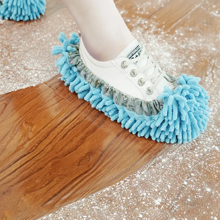 擦地拖鞋懒人鞋套家用雪尼尔抹布拖地家务拖把头可拆洗静音拖鞋套