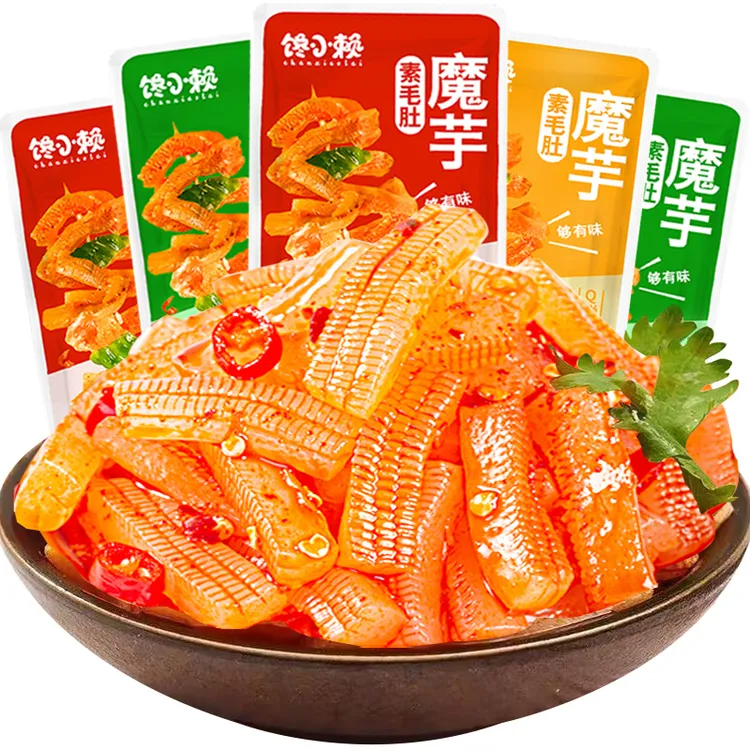 馋小赖魔芋素毛肚爽香辣烧烤味精品礼包装魔芋脆魔芋丝零食辣条