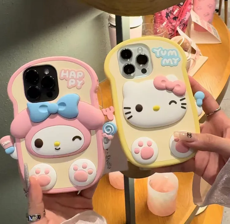 立体硅胶面包凯蒂适用苹果15手机壳iphone13/14promax软壳11/12套