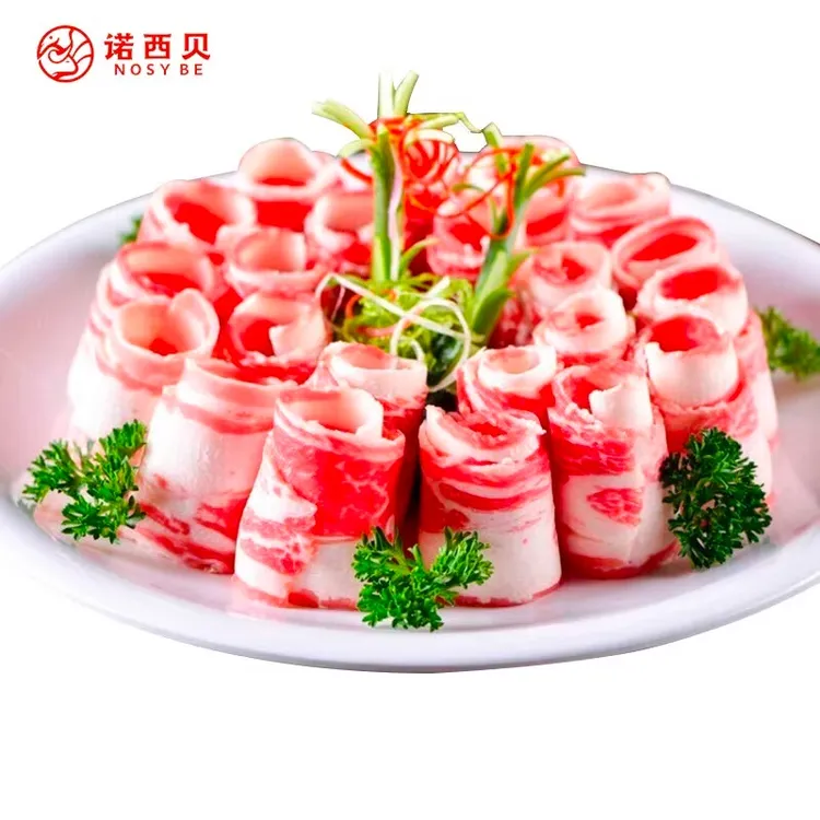 NosyBE/诺西贝正宗雪花肥牛卷国产嫩滑生鲜牛肉卷火锅烤肉食材