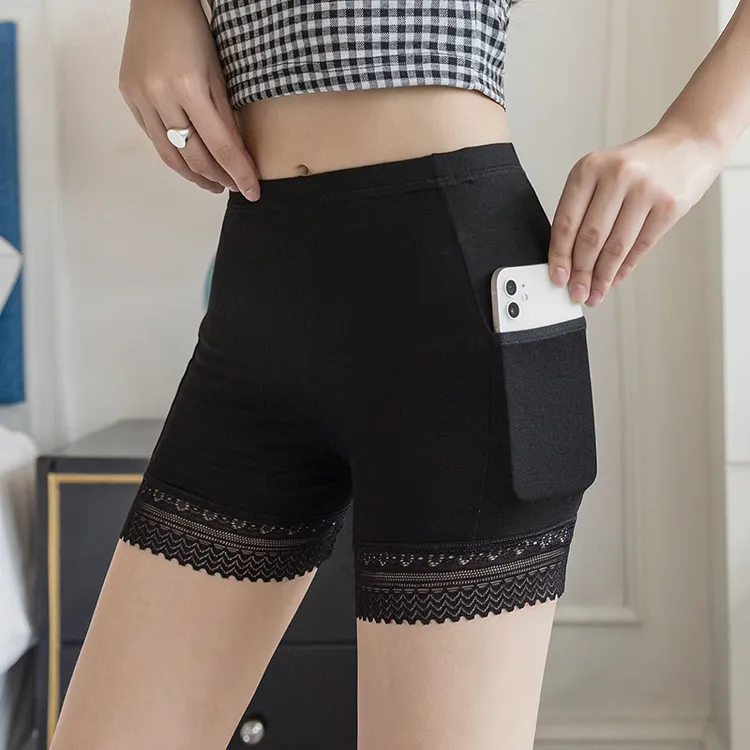 新款带大口袋外穿三分打底裤大码胖mm安全裤女夏防走光保险裤