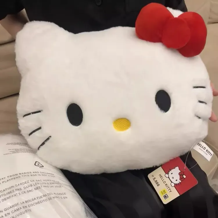 heiiokitty可爱猫头抱枕女生睡觉靠枕床头靠垫学生宿舍靠背垫礼物