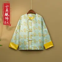 【青雨】2025春季新款新中式宽松气质外套复古国风圆领提花上衣女款