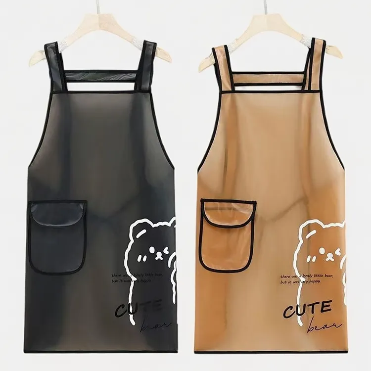 TPU新款透明防水围裙家用厨房餐厅防油男女同款时尚洗碗水产专用