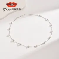 【年终促】京润珍珠 灵姿925银淡水珍珠吊链5.3-6.3mm近圆形白色