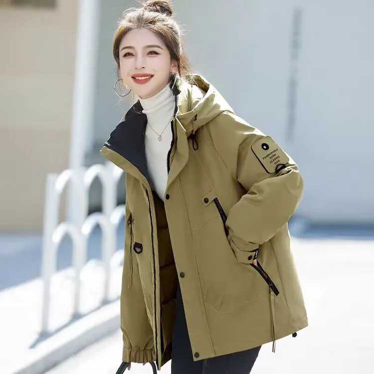 爆款派克服女款2025秋冬新款美式宽松百搭时尚工装棉服加厚外套