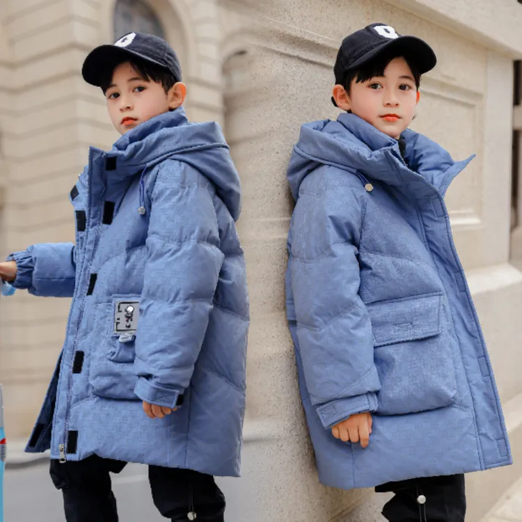 儿童羽绒服男童2025新款洋气时尚连帽中长款加厚中大童保暖冬季潮