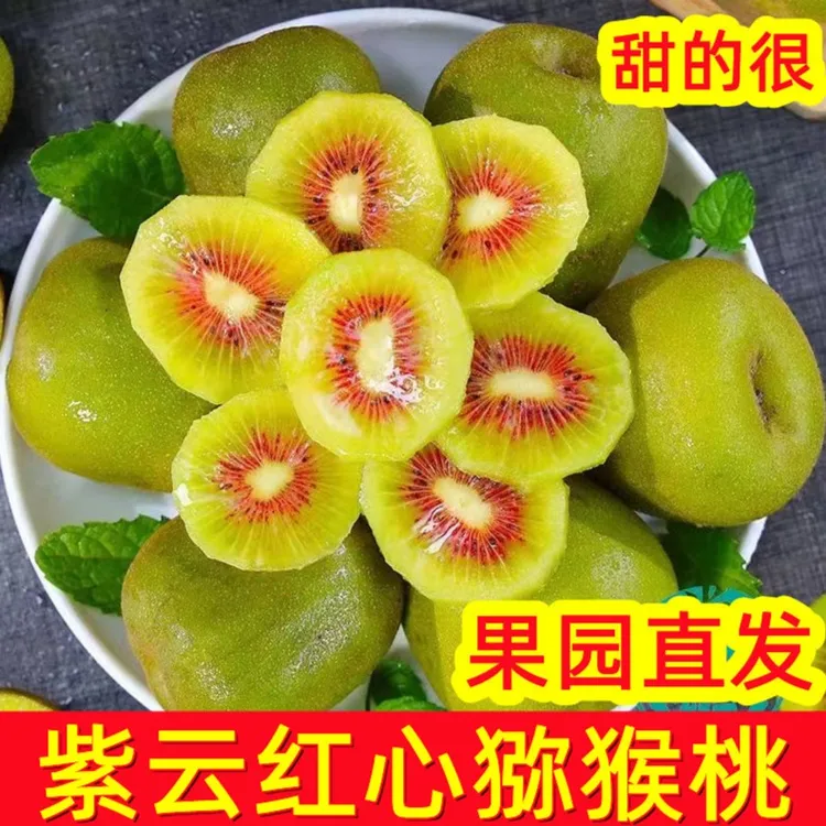 四川广元特产紫云红心猕猴桃新鲜水果孕妇奇异果中大果5斤装超甜