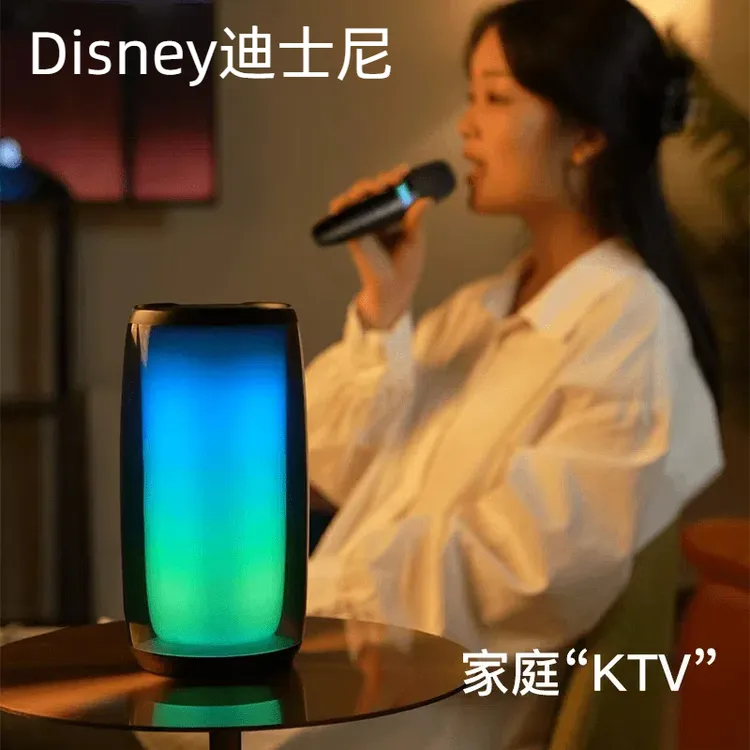 迪士尼联名K1无线蓝牙音响麦克风家用户外K歌话筒新款重低音音箱