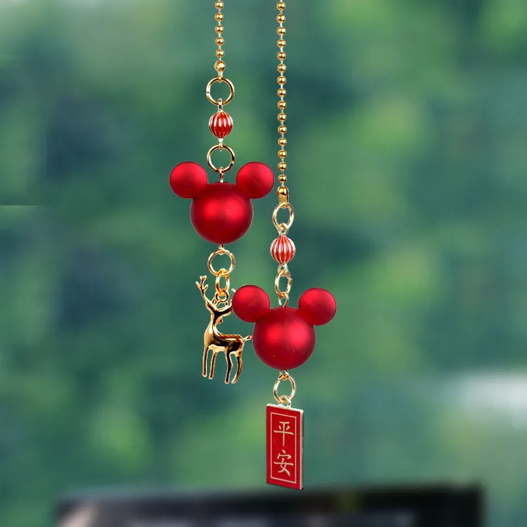 一路平安汽车挂件车内挂饰 可爱卡通米奇头后视镜挂饰 生肖款挂件