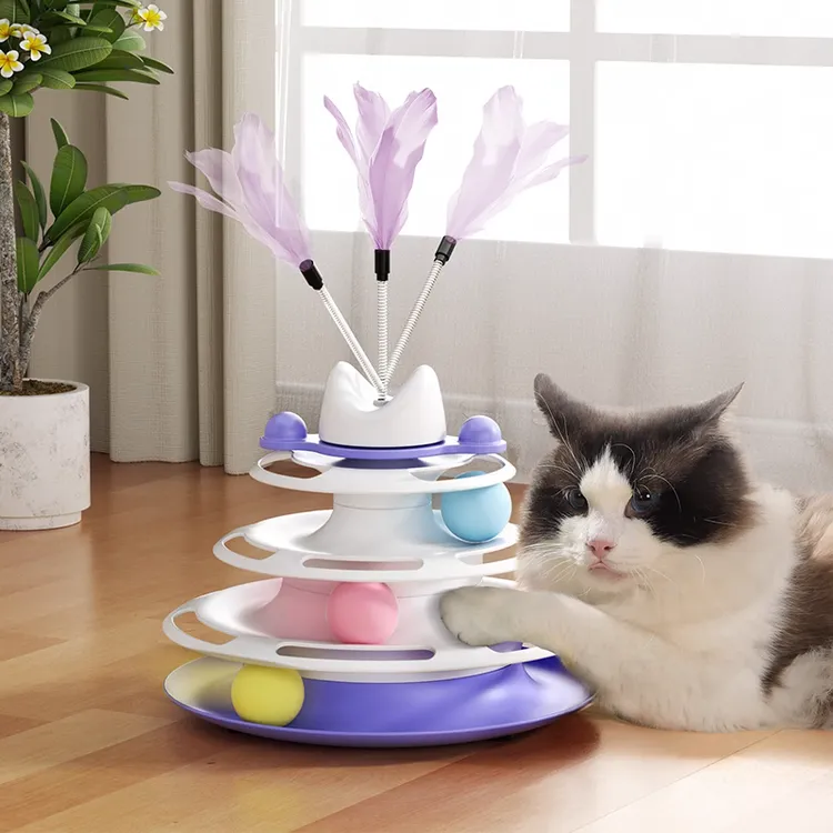 宠物猫咪自嗨解闷玩具猫猫逗猫棒幼猫逗猫球猫咪转盘玩具神器耐咬