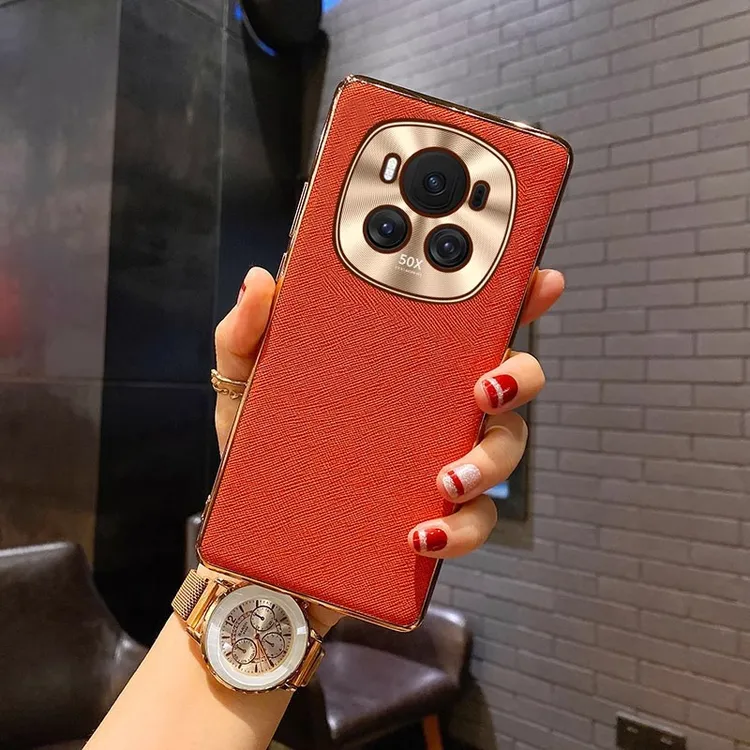 电镀皮纹适用荣耀magic6pro手机壳新款高档奢华magic5至臻版魔术4