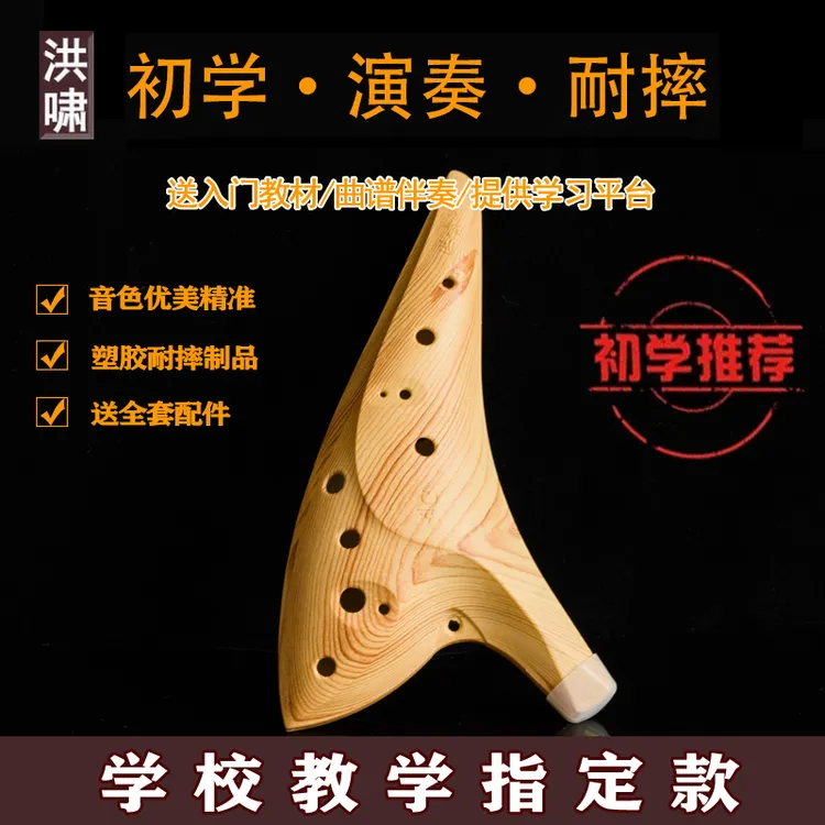 洪啸陶笛12孔洪啸陶笛12孔AC调树脂塑胶十二孔中音C调初学入门送视频开学爆款
