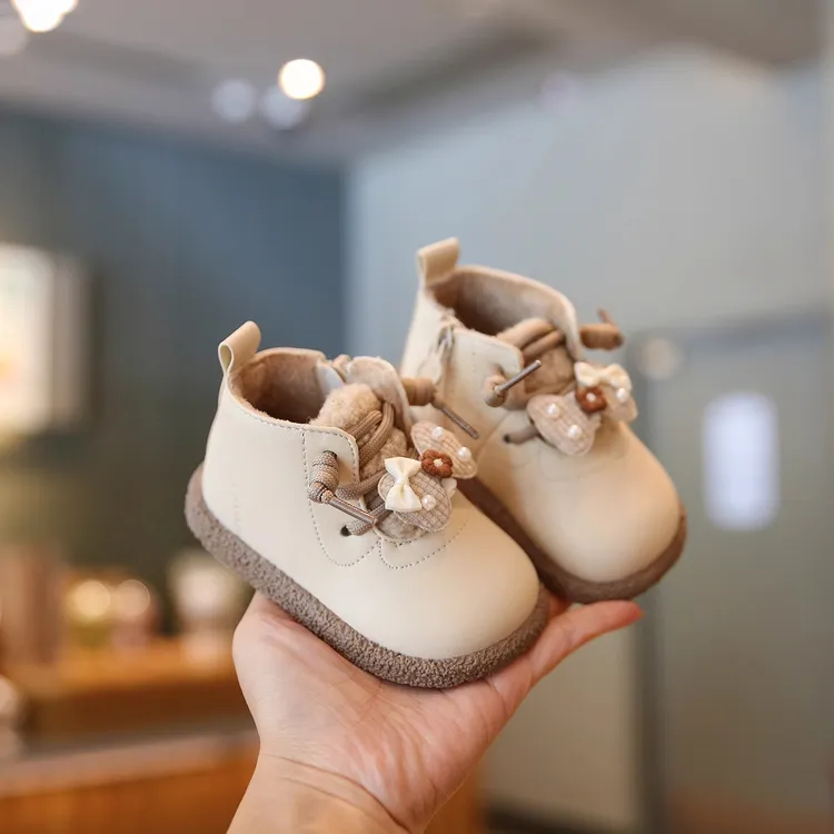 16-26码女童短靴冬款女宝宝马丁靴冬季加绒婴幼儿棉靴保暖靴子