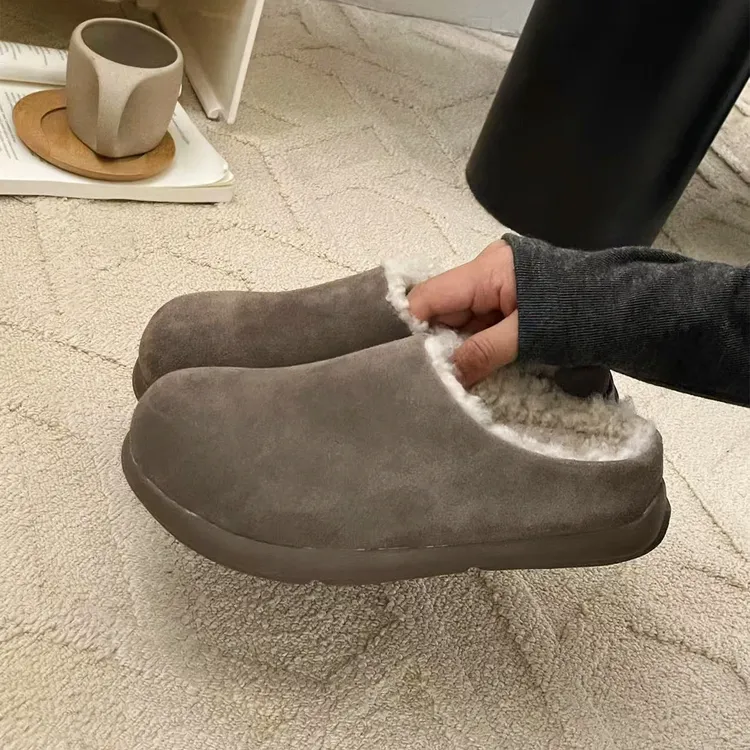 桑坡小土豆勃肯鞋百搭时尚男女情侣雪地靴加绒一脚蹬秋季半拖穆勒