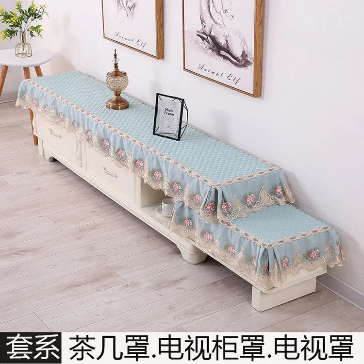 电视柜台布客厅电视柜罩防尘防滑双层高低床头柜盖布电视柜垫子