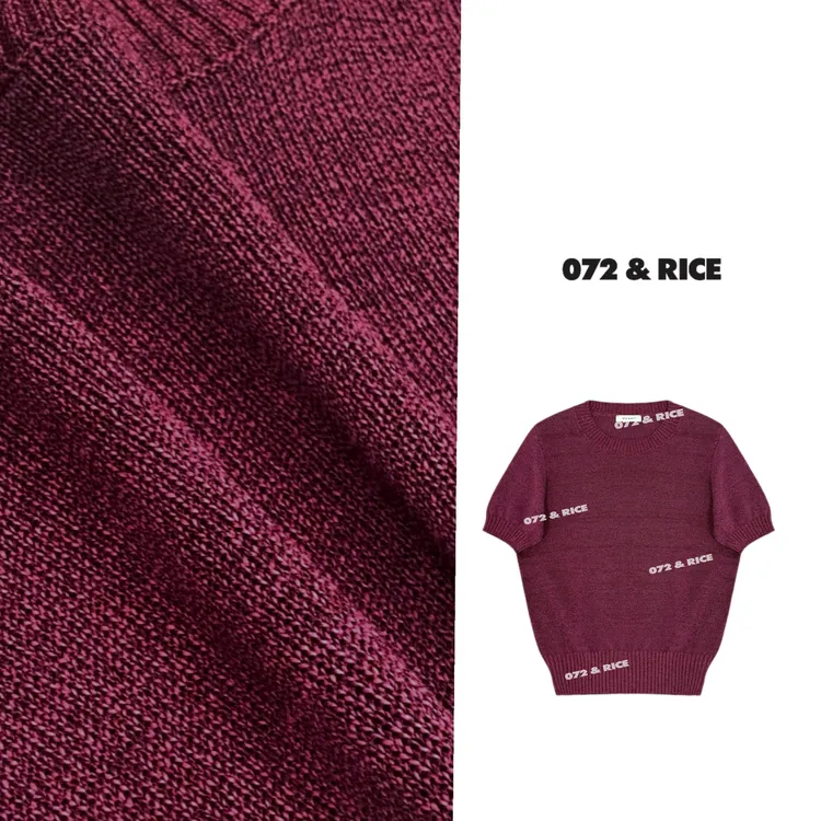 072 & RICE【杨梅】和纸纱 夏季休闲圆领短袖针织衫 24SJ37