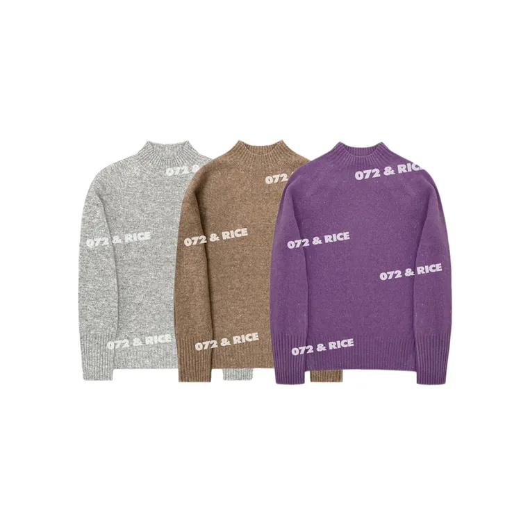 072 & RICE【小太阳】100羊毛 秋季休闲圆领长袖套头针织衫 31ZS005