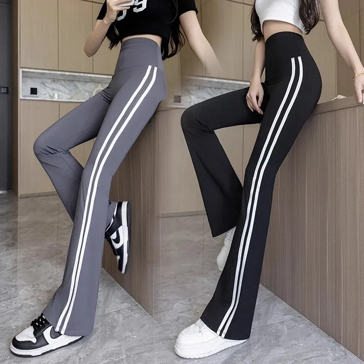 鲨鱼裤女2025新款秋季高腰弹力修身显瘦大码外穿芭比微喇叭时尚裤