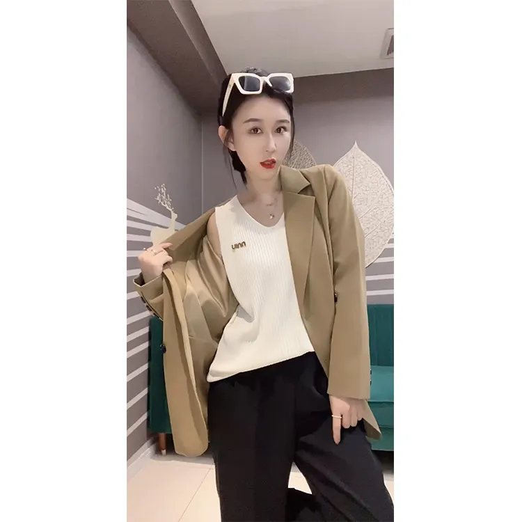 吊带背心女内搭春秋外穿大码宽松显瘦针织无袖打底衫V领上衣 